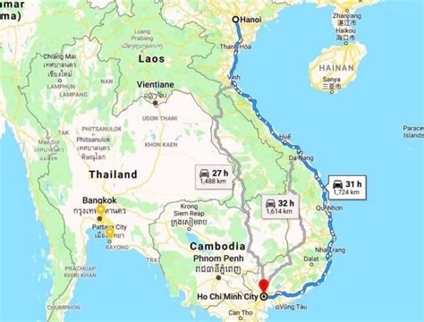 distance bet ho chi minh and hanoi
